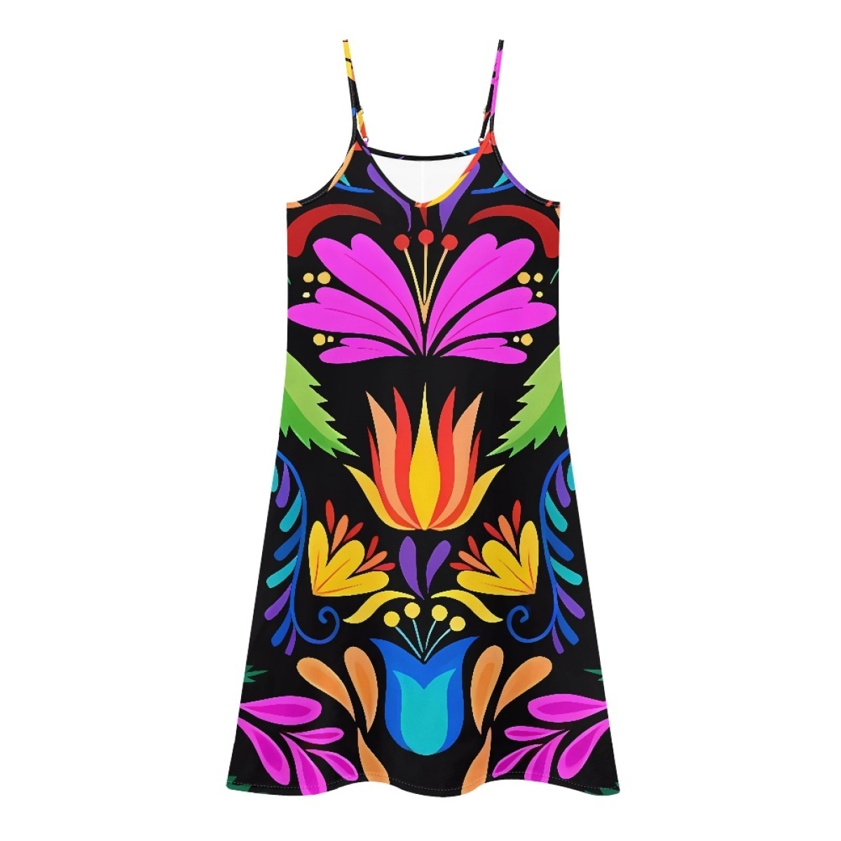 Mexican Print Design Slip Dress Summer Elegant Cool Small Slip Dress For Women Wholesale Attractive Soft And Breathable Clothing