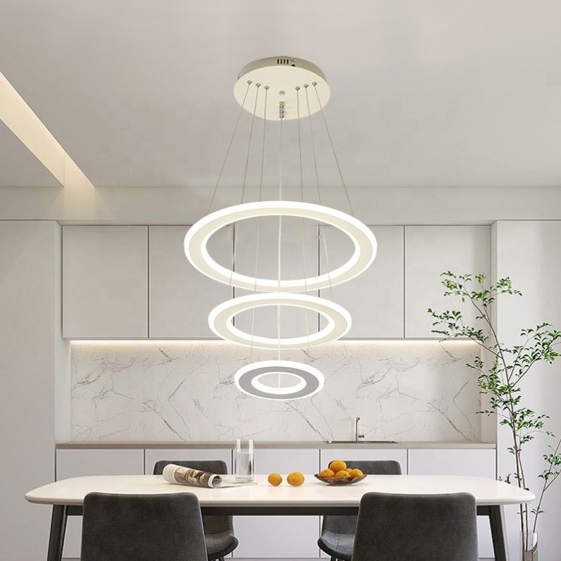 Modern Nordic Light Pendant Dining Led Chandelier Pendant Light Acrylic Lighting Hanging Round Chandelier