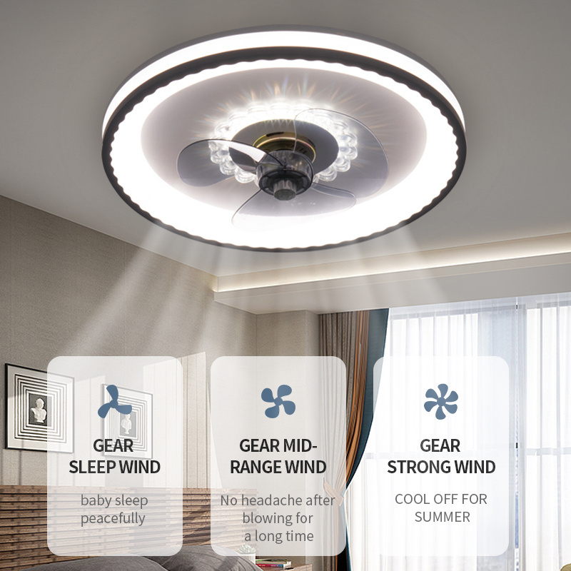 New Design Bedroom Electric Decorative Fandelier Remote Control Chandelier Modern Led Ceiling Fan With Light