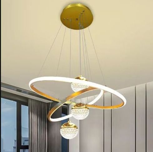 Living Room Bedroom Ceiling Lighting 100W Modern Round Circle Spherical Chandelier