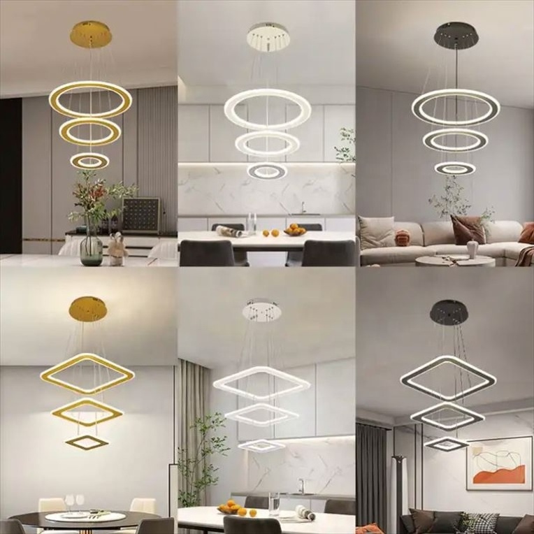 Modern Nordic Light Pendant Dining Led Chandelier Pendant Light Acrylic Lighting Hanging Round Chandelier