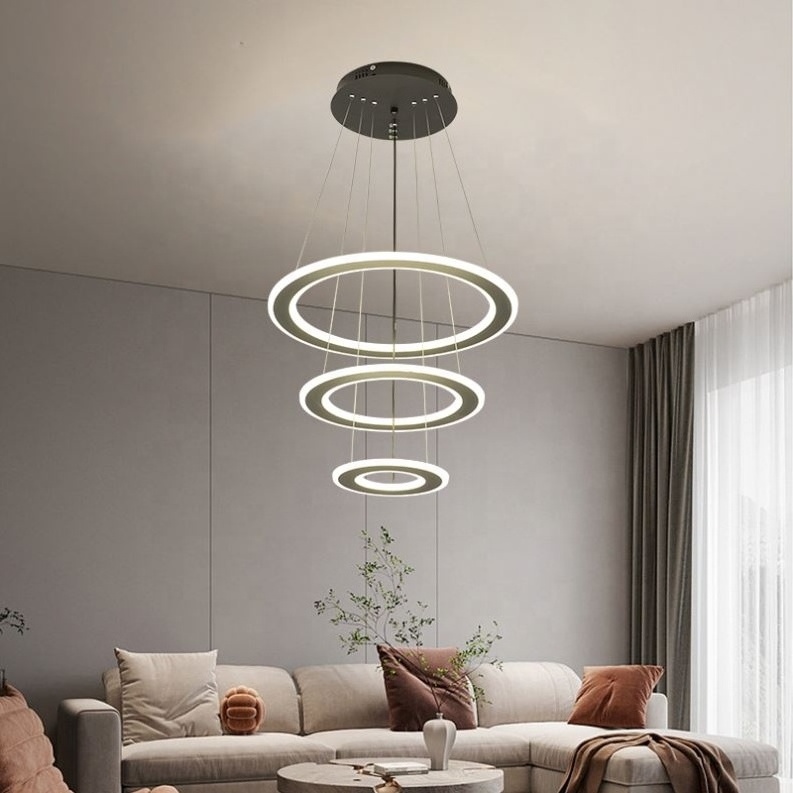 Modern Nordic Light Pendant Dining Led Chandelier Pendant Light Acrylic Lighting Hanging Round Chandelier