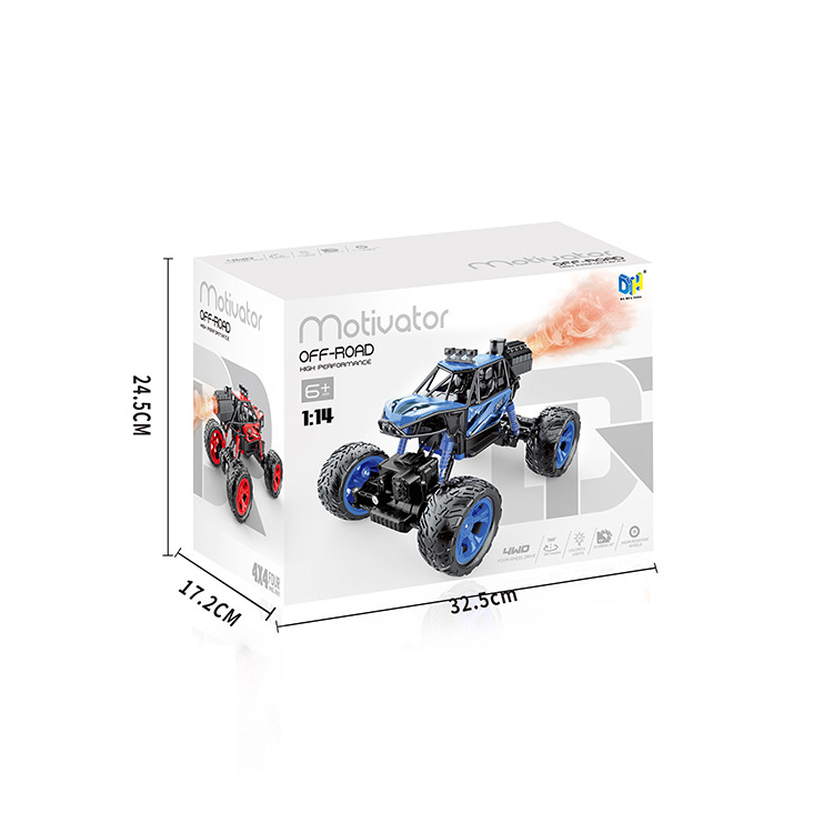 2022 Wholesale Hot Selling ABS Alloy 1/12 Racing Electric Rc Off-road Big Wheel Spray Toy Car