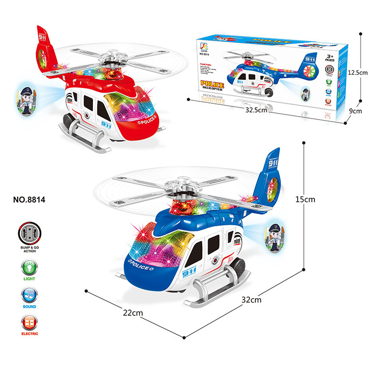 Electric Universal Light And Music Helicopter Toys With Transparency For Children's Gift