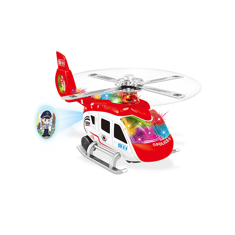 Electric Universal Light And Music Helicopter Toys With Transparency For Children's Gift