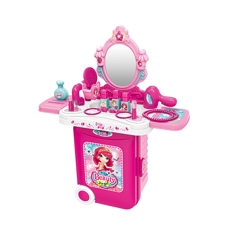 Children's Interactive Game Pretend Makeup Toys Set Beauty Makeup Table Kids Girls Dress Up Pretend Play Toys