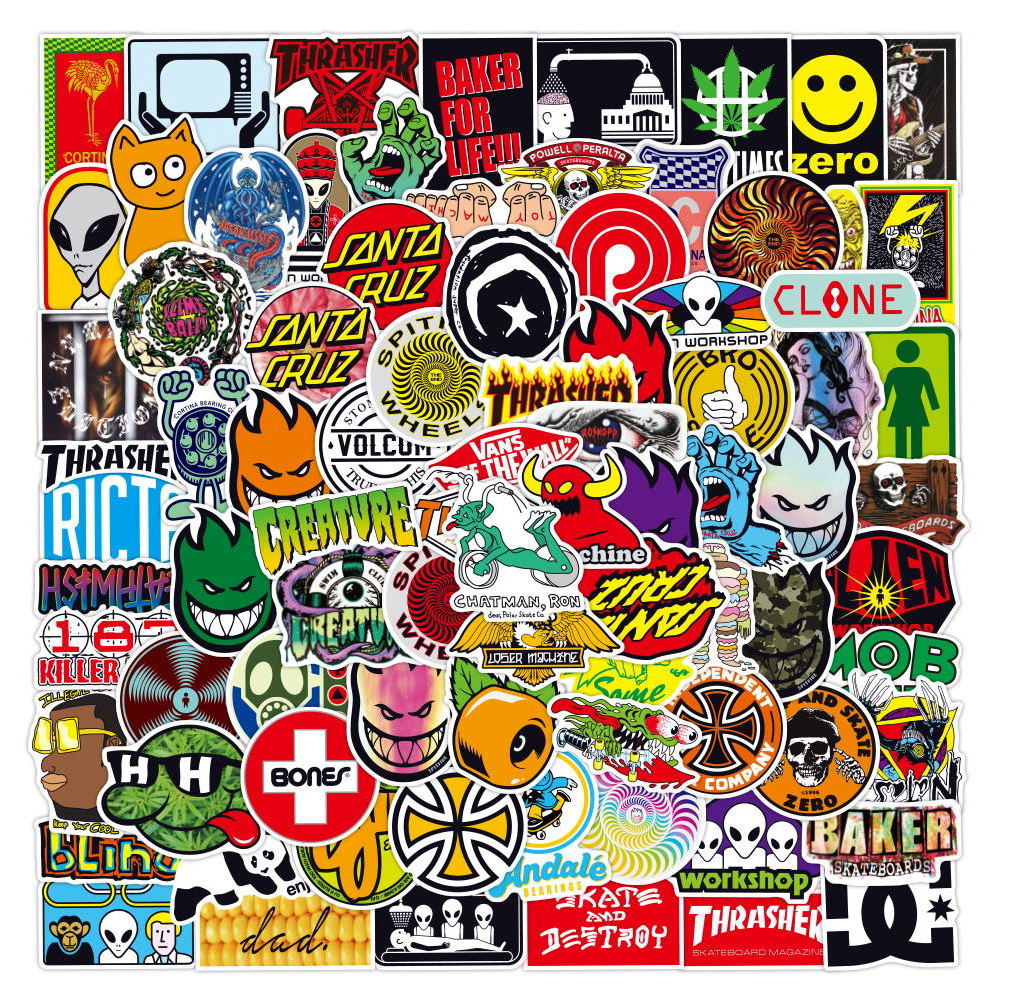 100pcs/pack Brand Style Graffiti Galaxy Stickers For Car Motorcycle Bicycle Luggage Stickers