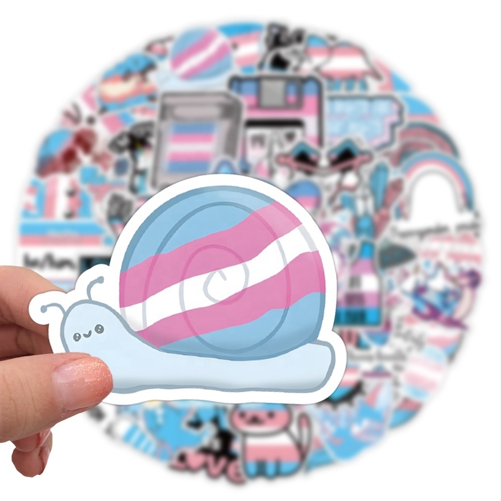 60pcs Transgender Pride stickers for adults waterproof custom laptop window skateboard wall animal water bottle PVC cat sticker