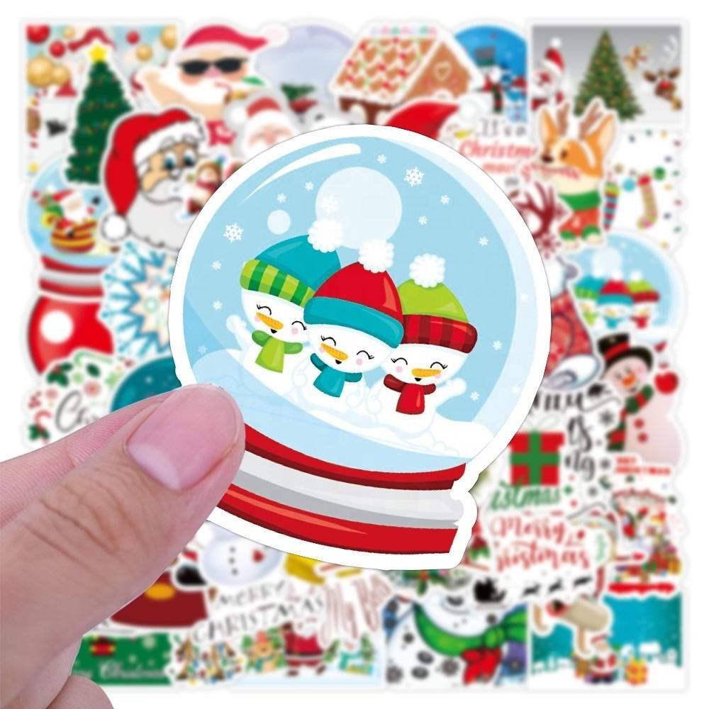 Custom Hot Sale Santa Clause Elf Christmas Wall Decorations Christmas Window Decor Stickers