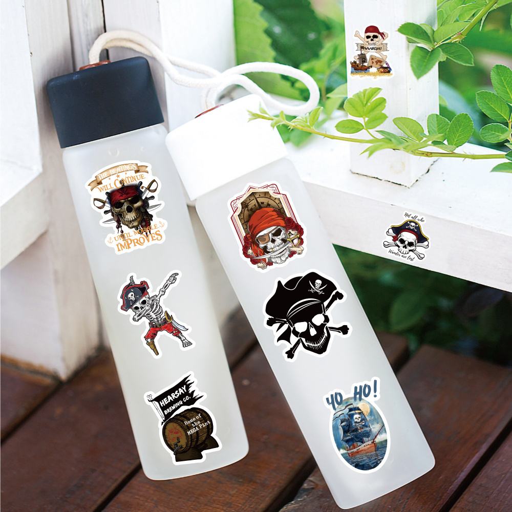 Cartoon Pirate Logo Boat Decorative Stickers Pack For Bottle Wall Car Vinyl Pirates Sticker