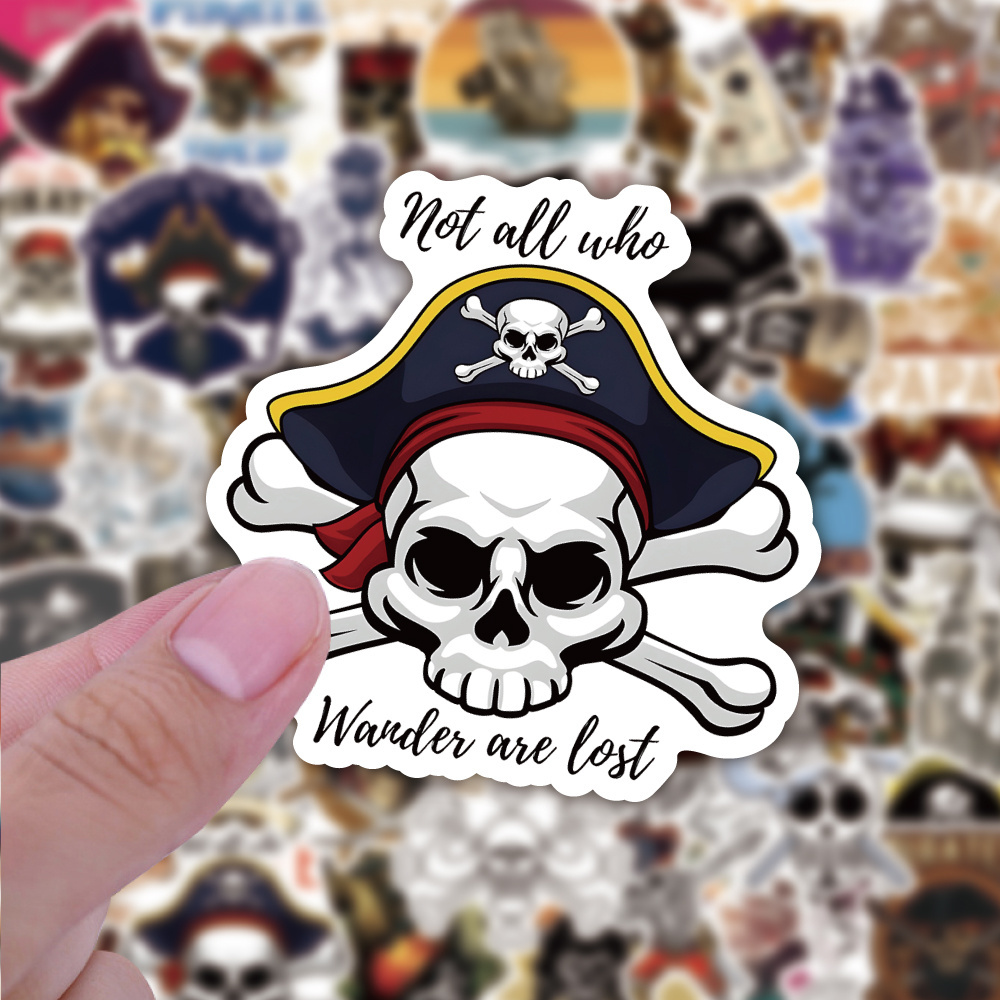 Cartoon Pirate Logo Boat Decorative Stickers Pack For Bottle Wall Car Vinyl Pirates Sticker