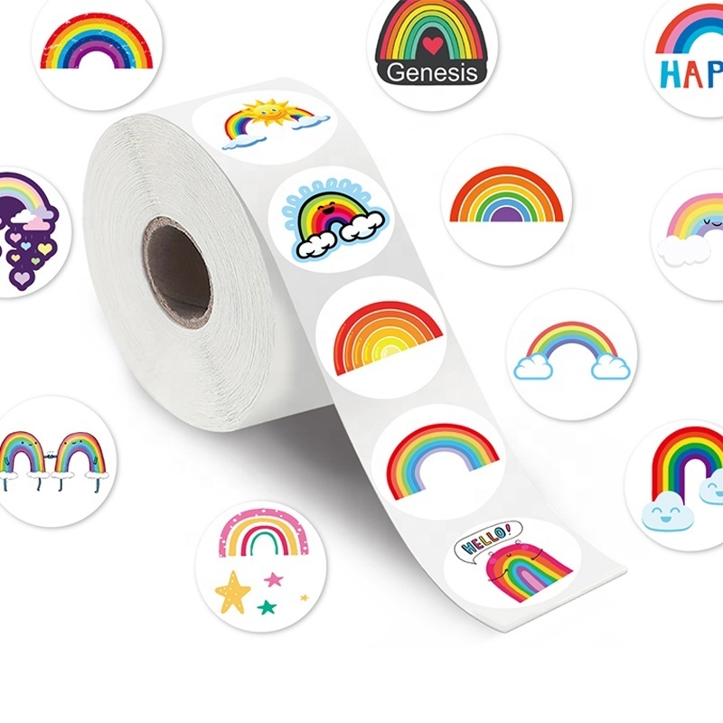 200pcs Rainbow Bridge Cartoon Roll Stickers Waterproof PVC Laptop Phone Wall Bifrost Roll Sticker of gifts Decor