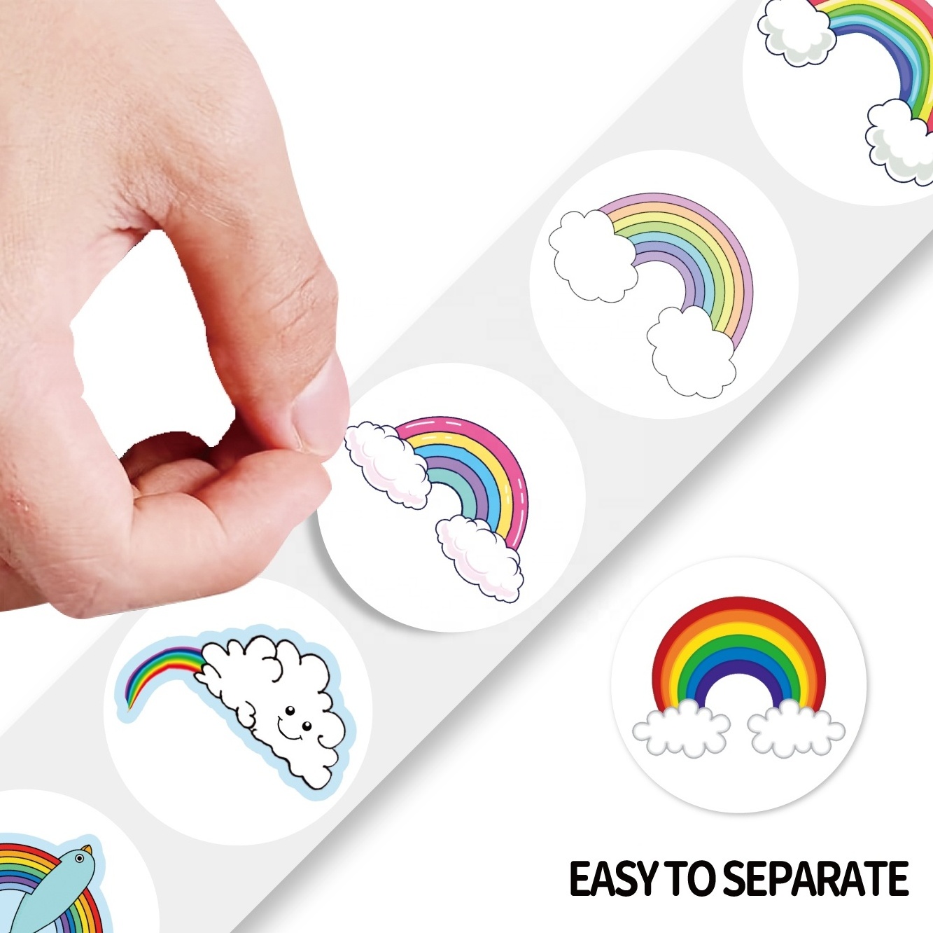 200pcs Rainbow Bridge Cartoon Roll Stickers Waterproof PVC Laptop Phone Wall Bifrost Roll Sticker of gifts Decor