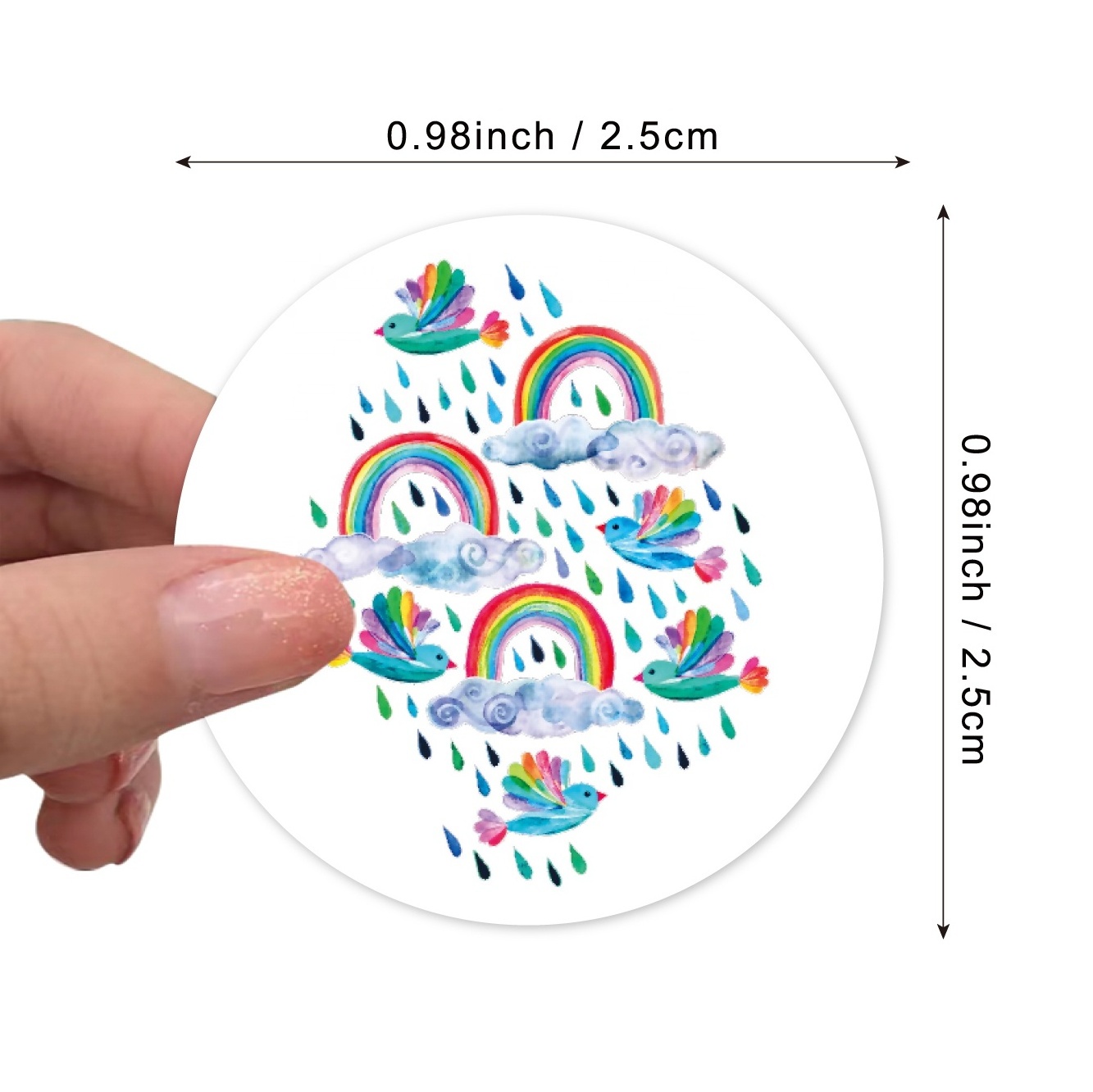 200pcs Rainbow Bridge Cartoon Roll Stickers Waterproof PVC Laptop Phone Wall Bifrost Roll Sticker of gifts Decor