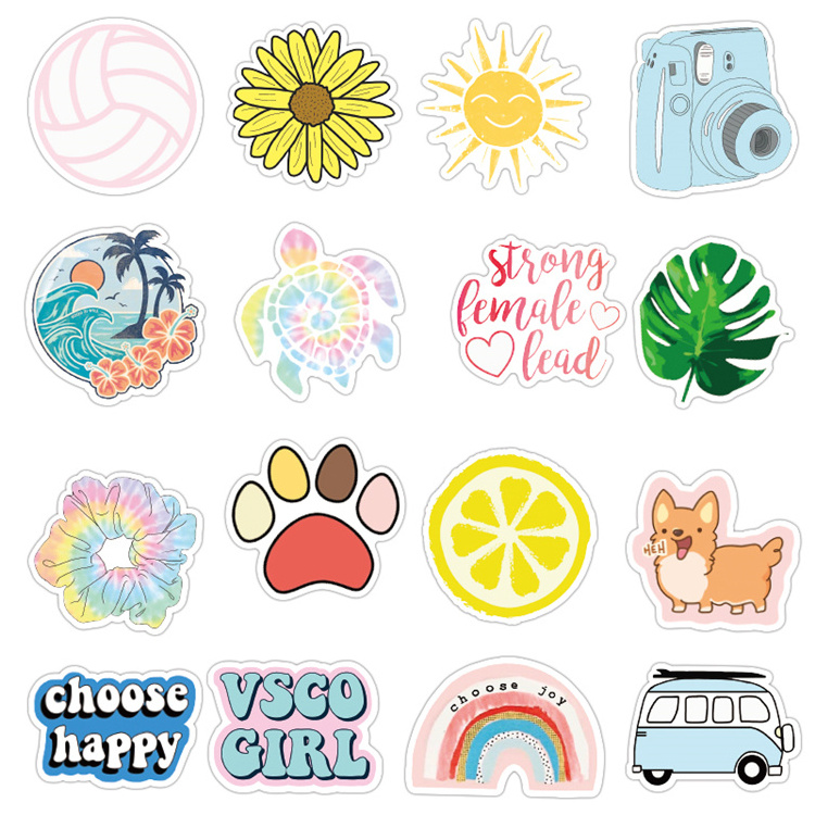 50 pcs/bag Planet VSCO Cartoon Animal Stickers Adhesive Waterproof DIY Vinyl Decoration Diary Stationery Summer Stickers