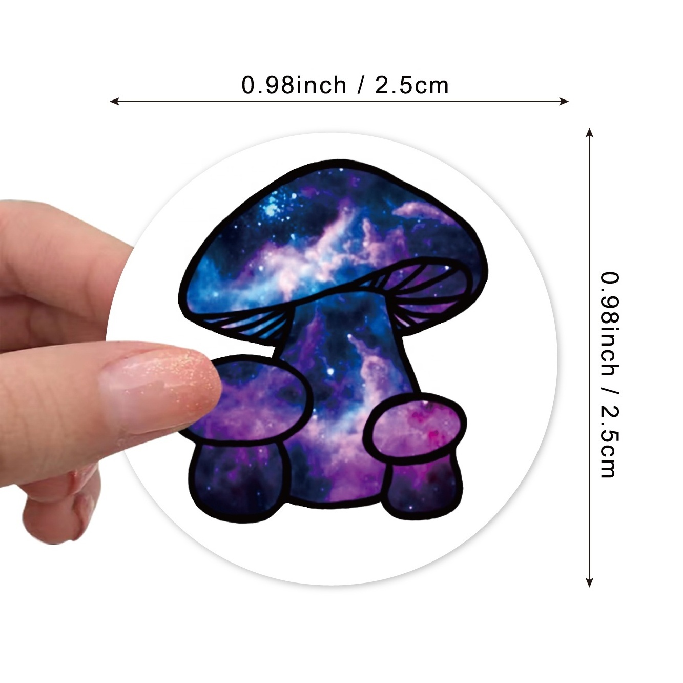 200pcs/roll Cartoon Mushroom Roll Stickers Waterproof PVC Laptop Phone Wall Graffiti Roll Sticker of gifts Decor