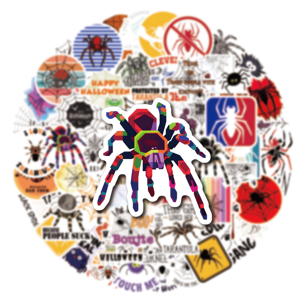 Custom Spider Waterproof Decor Sticker Decal Graffiti Cartoon Sticker Laptop Luggage Window spider Sticker