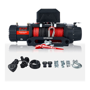 Advanced Load Capacity 10000lbs Electric Winch 12V Synthetic Rope-Panther Series Winch for Jeeps, Trucks, SUV