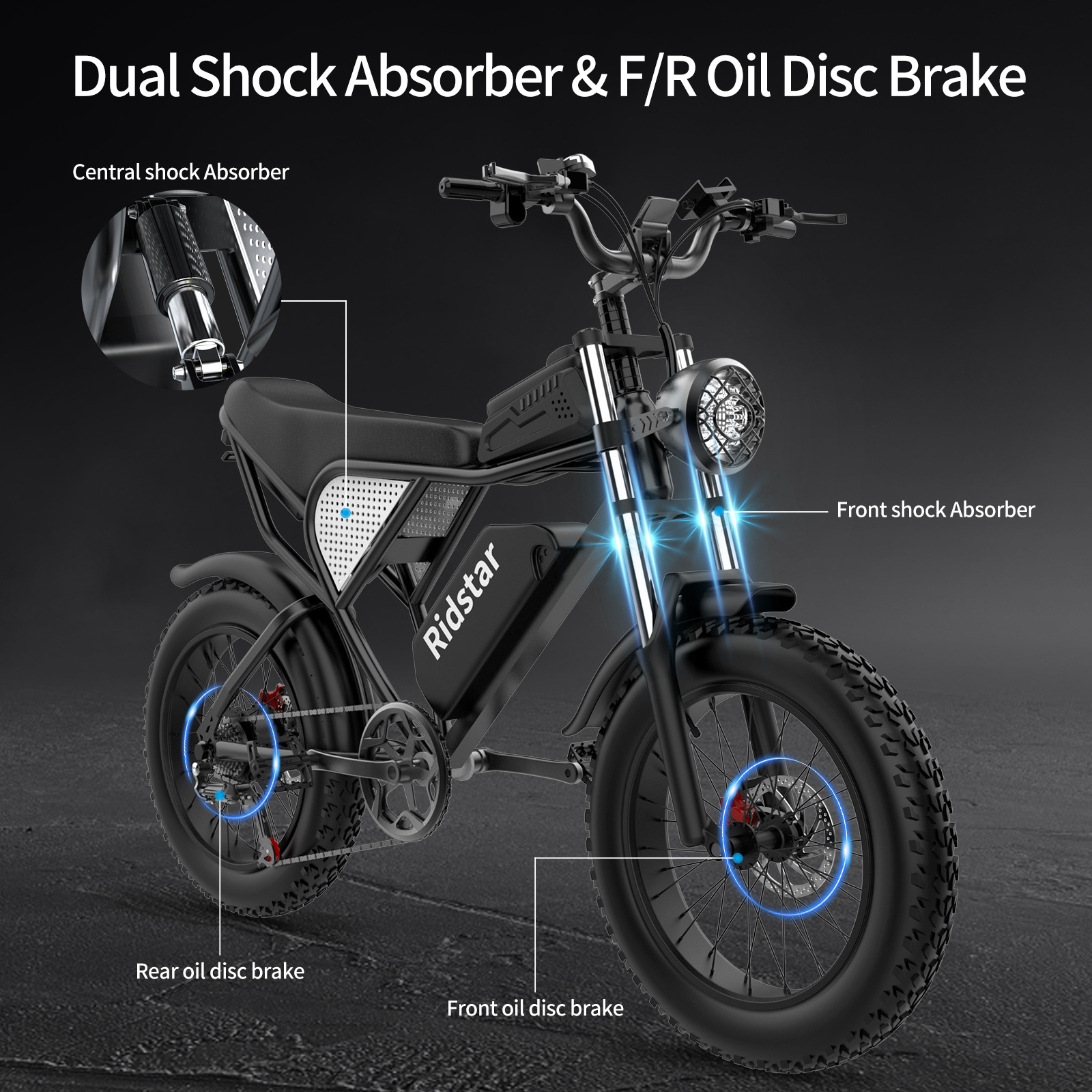 Dual Motor 2000w Dual Battery 40ah High Speed 60km/h 20*4.0 Electric Bike Electric Motorcycle Electric Mountain Bicycle Ebike