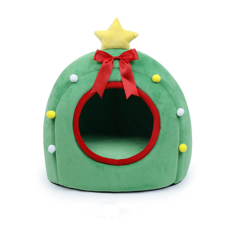 Hot Sale Beautiful Design  Winter Warm Soft Pet Tent Pet House Christmas Tree Tent