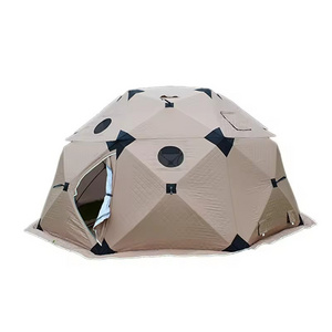 Big octagon camping summer glamping dome waterproof tent camping gear Multi functions outdoor tent