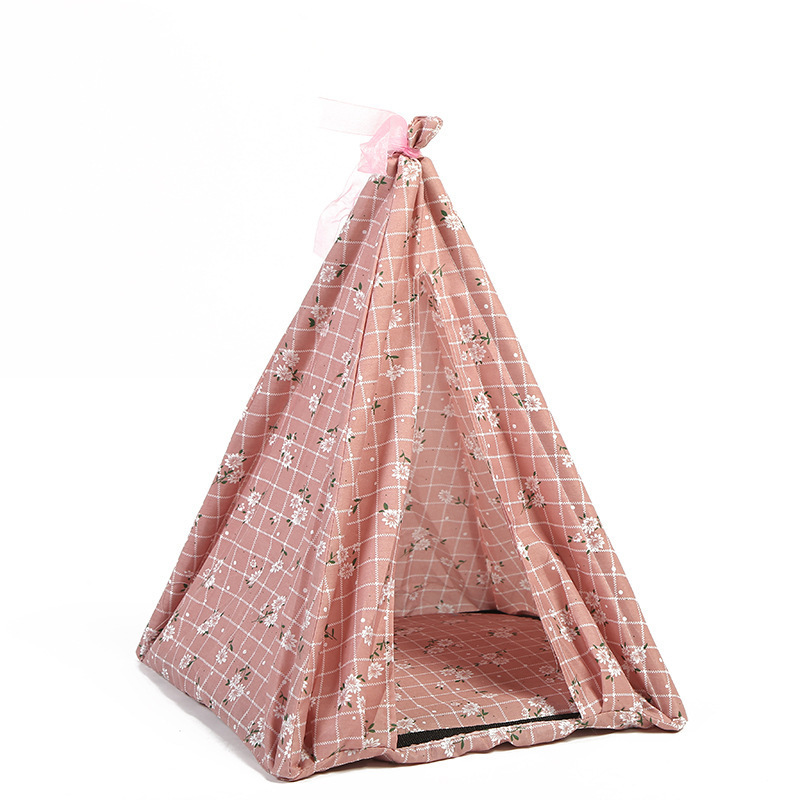 High Quality beautiful design Pet Tent dog House Outdoor Camping Portable Teepee Bed Pet Dog Tent