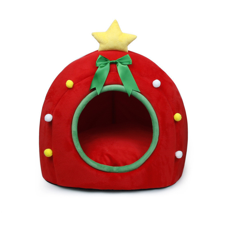 Hot Sale Beautiful Design  Winter Warm Soft Pet Tent Pet House Christmas Tree Tent