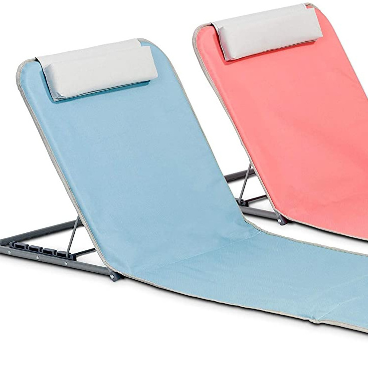 ㅤ Folding Lounging Beach Chair Beach Mat With Backrest And Storage Bag For Adults