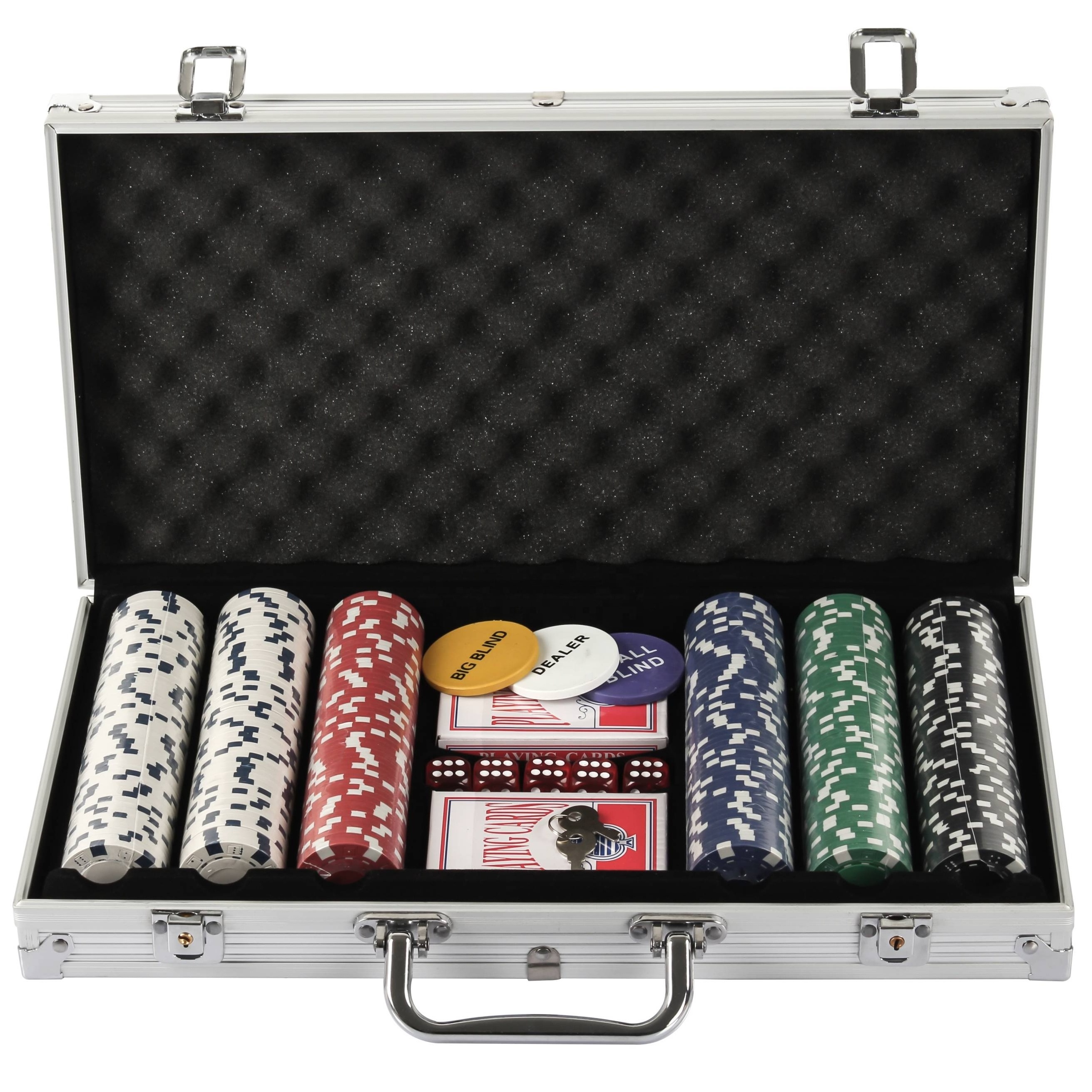 Poker Set Chips 300 500 Aluminum Box 11 Grams Clay Poker Chip Set For Texas Hold'em Blackjack Gambling