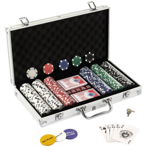 Poker Set Chips 300 500 Aluminum Box 11 Grams Clay Poker Chip Set For Texas Hold'em Blackjack Gambling