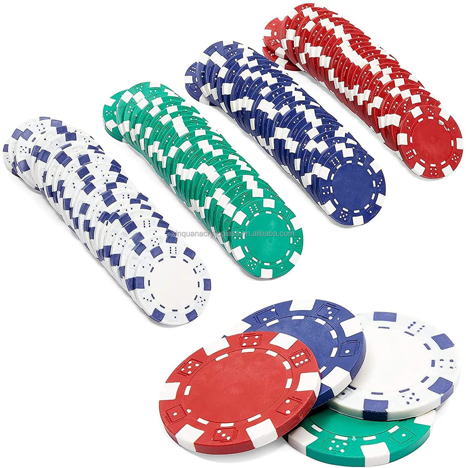 Poker Set Chips 11.5g ABS Clay In Stock Chip Case Plastic Gambling Game Custom Printing Blank Casino Royal Poker Chips