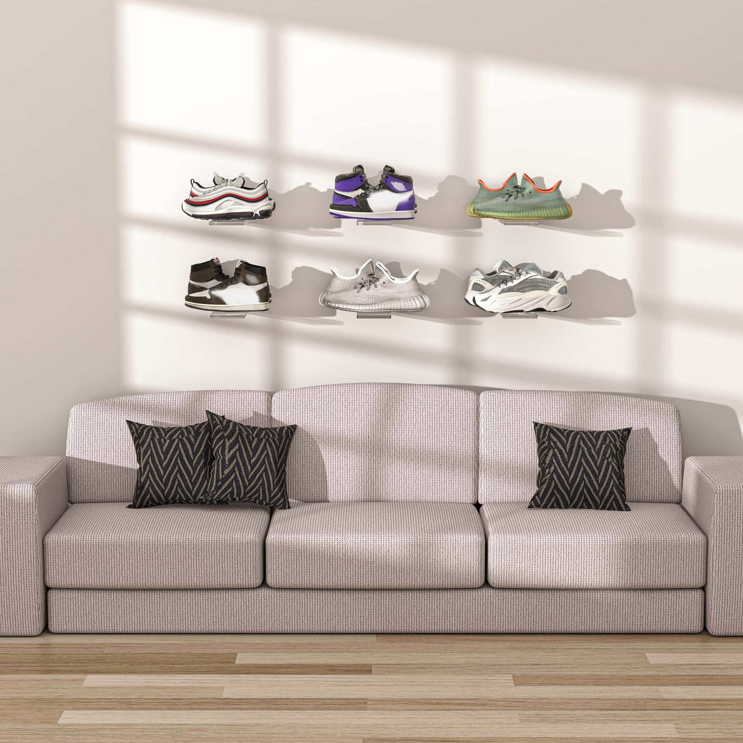 Lack Wall Shelf For Shoes Wall Mount Sneaker Collection Clear Acrylic Floating Shelves Display For Floating Shoes