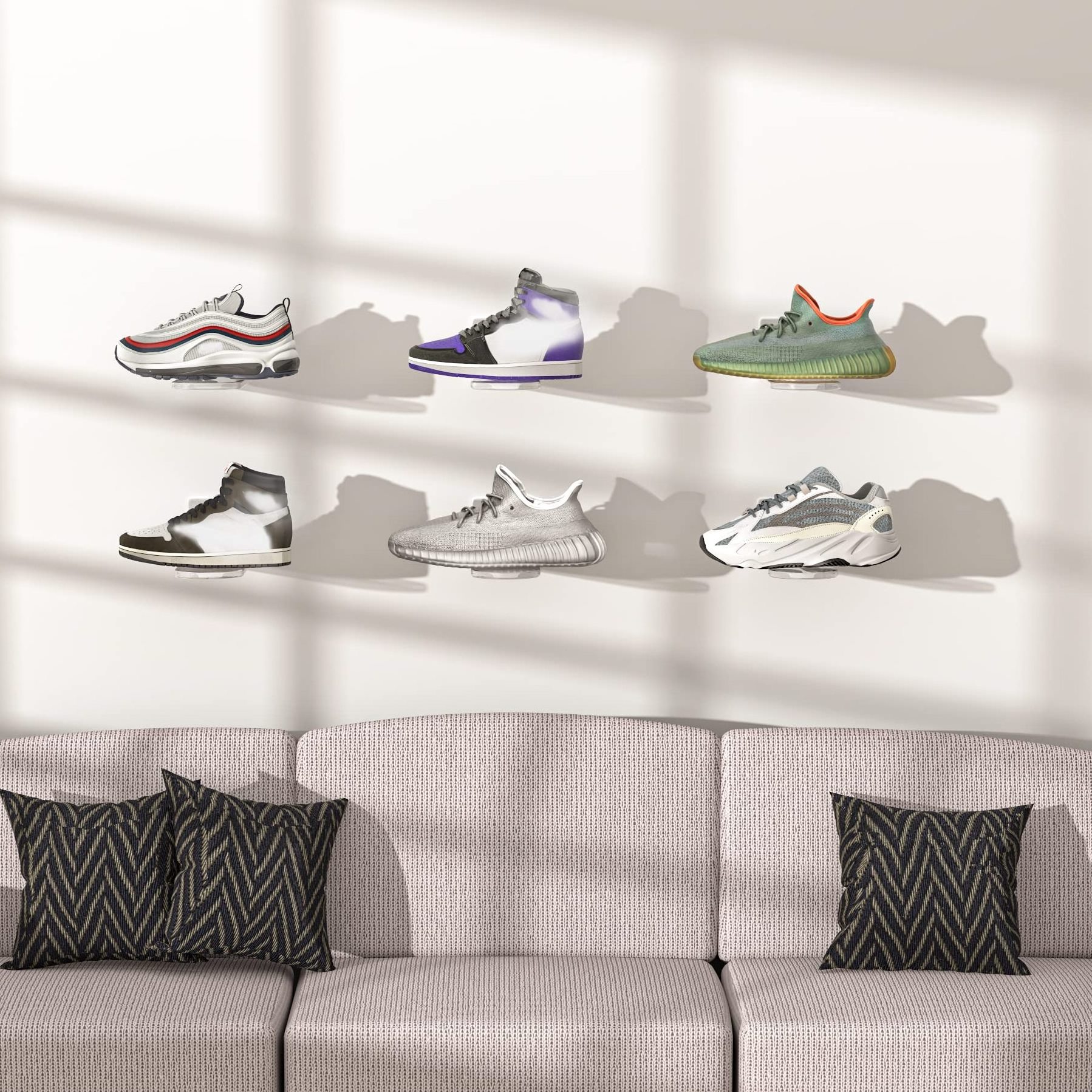 Lack Wall Shelf For Shoes Wall Mount Sneaker Collection Clear Acrylic Floating Shelves Display For Floating Shoes