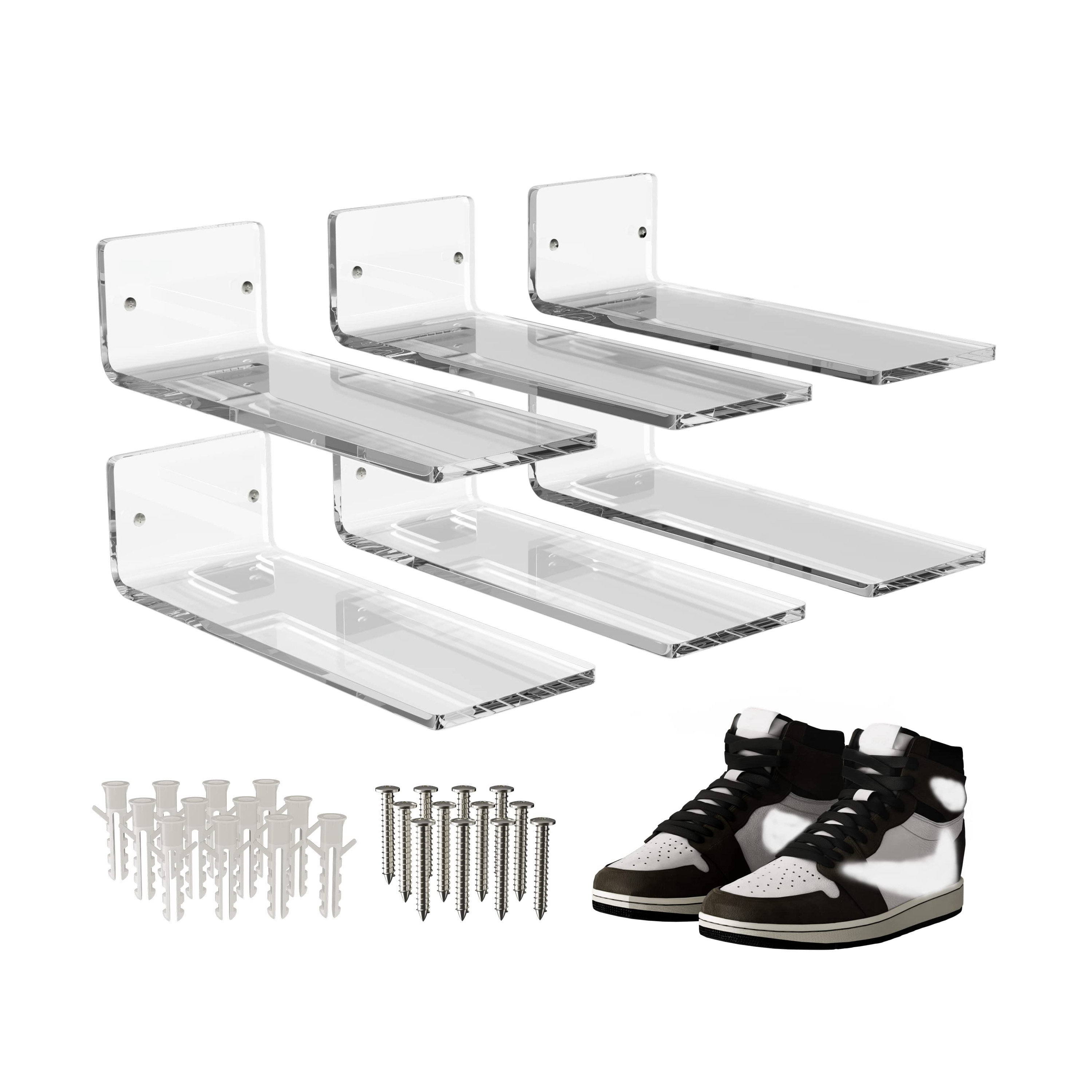 Lack Wall Shelf For Shoes Wall Mount Sneaker Collection Clear Acrylic Floating Shelves Display For Floating Shoes