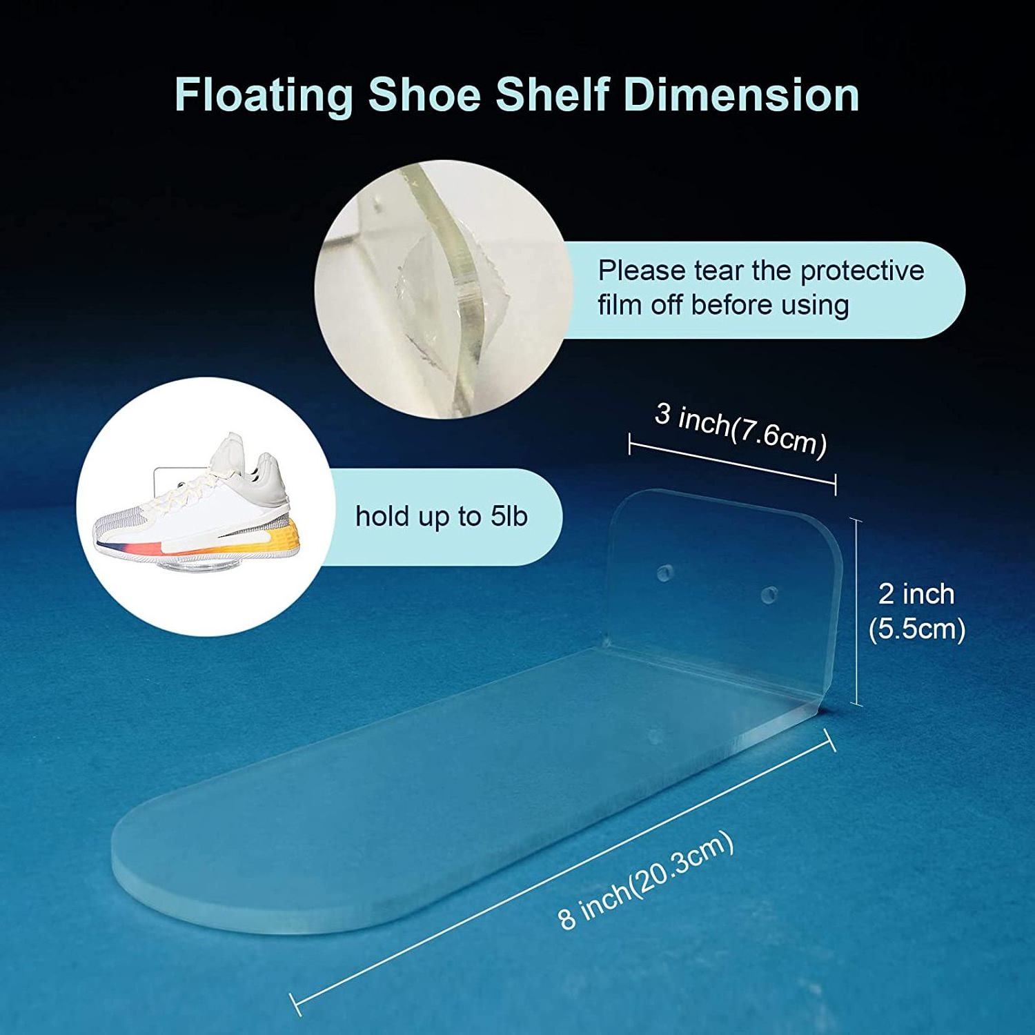 Shoe Display Shelf For Wall Floating Shoe Shelves Wall Mounted Clear Acrylic Sneaker Shelves