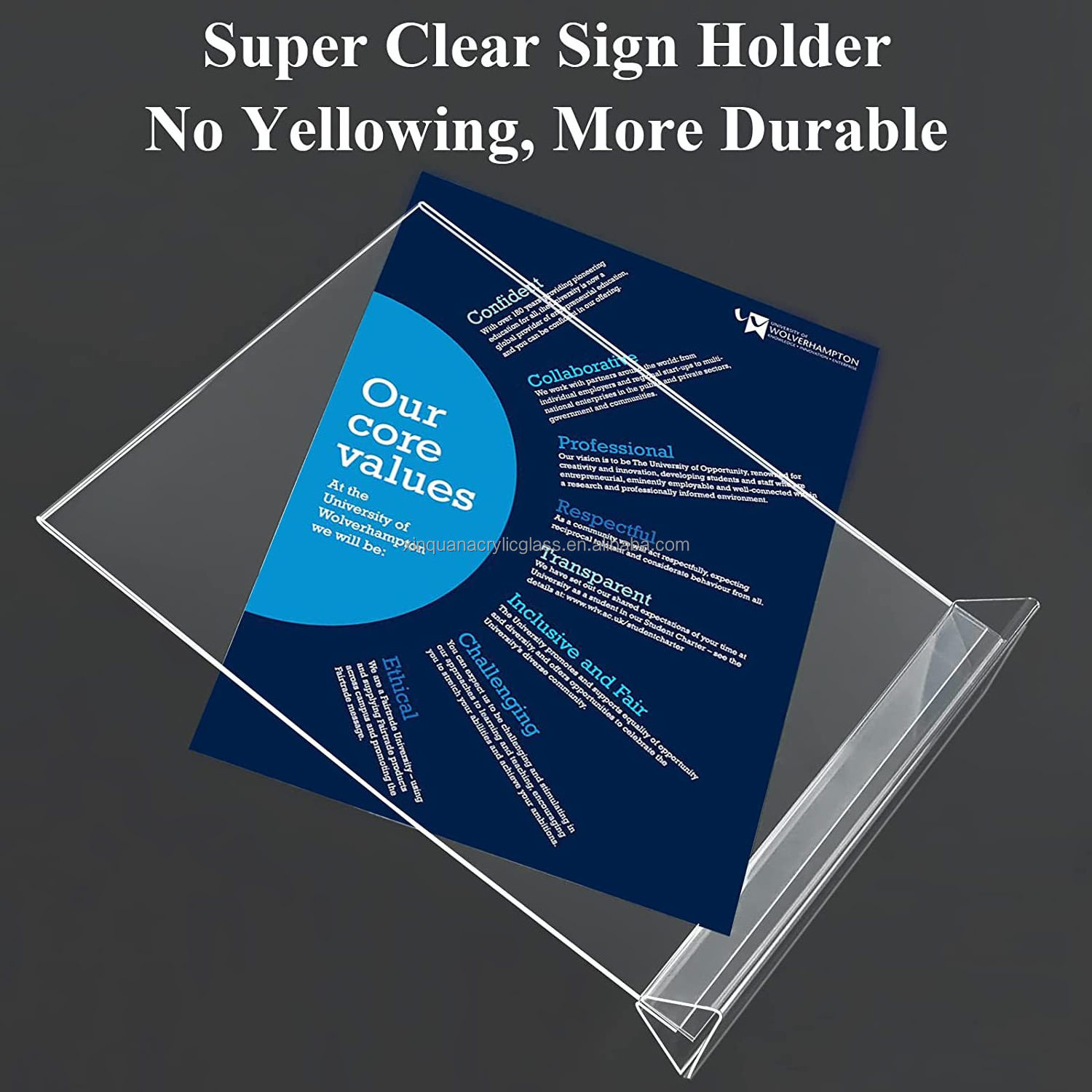 Custom Acrylic Sign Holder, Picture Frame Double Sided Flyer Holder, Clear Menu Holder Display Stand for Home Office Restaurants