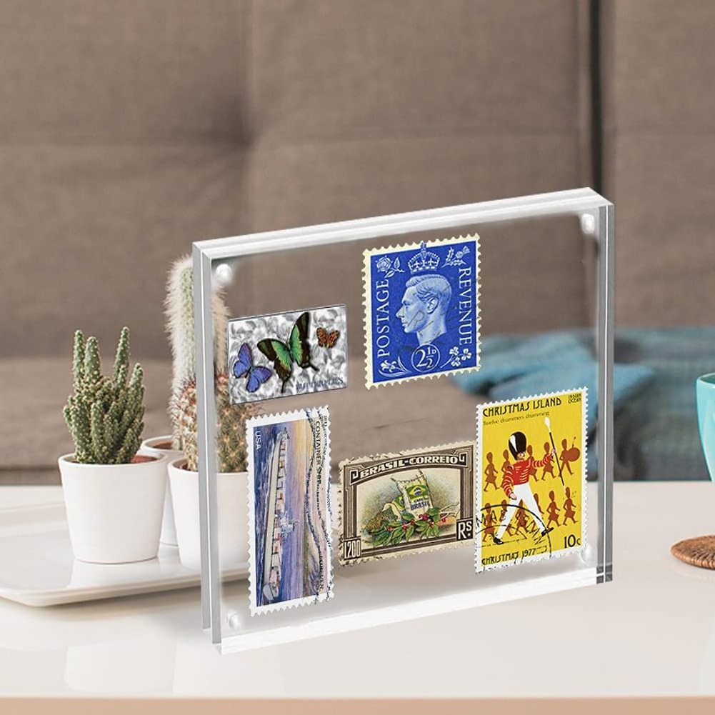 Custom Clear Magnetic Acrylic Photo Frame, Acrylic  Freestanding Floating Frames for Bedroom Living Room Home Office Store