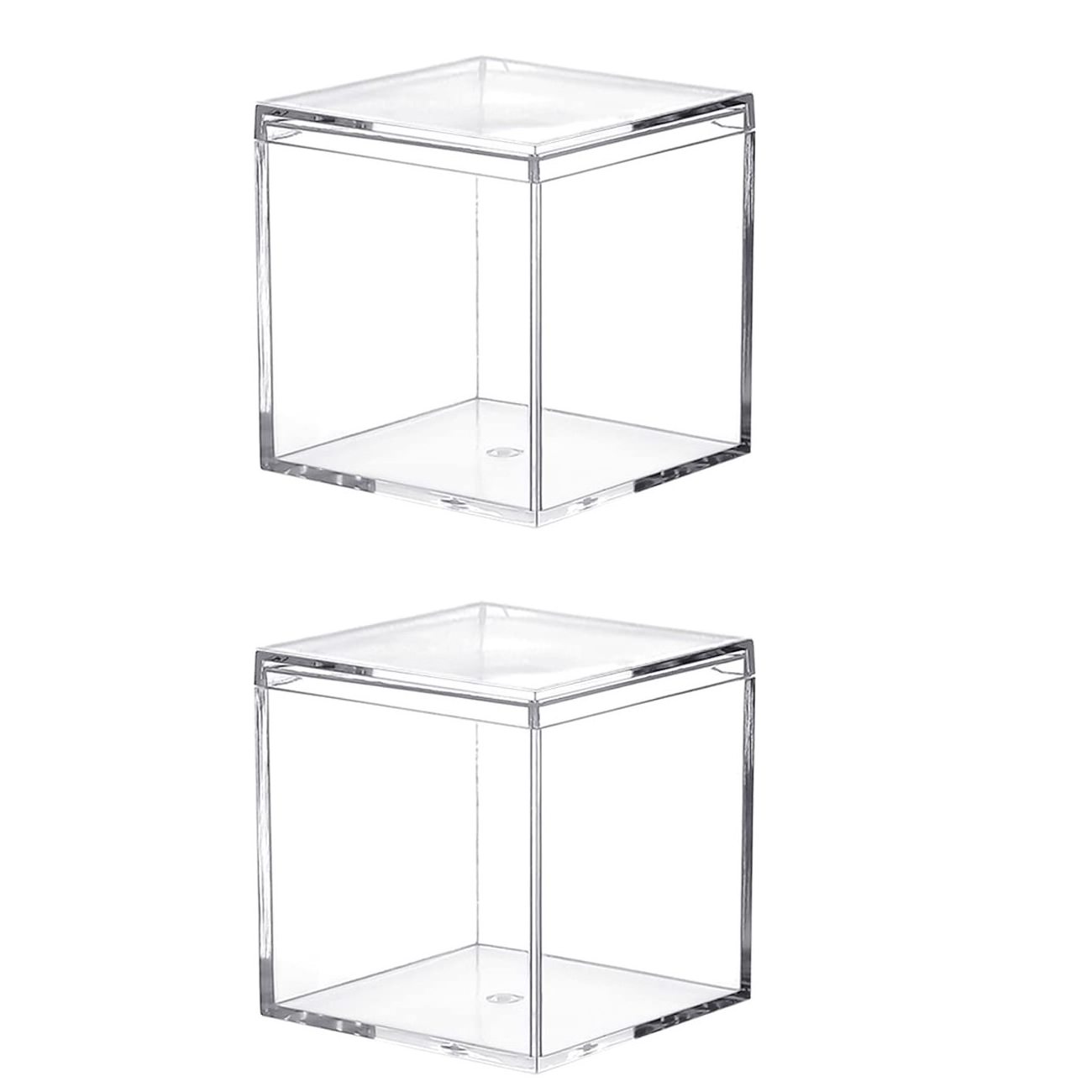 Clear Acrylic Plastic Square Cube Small Box With Lid Storage Boxes Organizer Acrylic Box For Sneakers