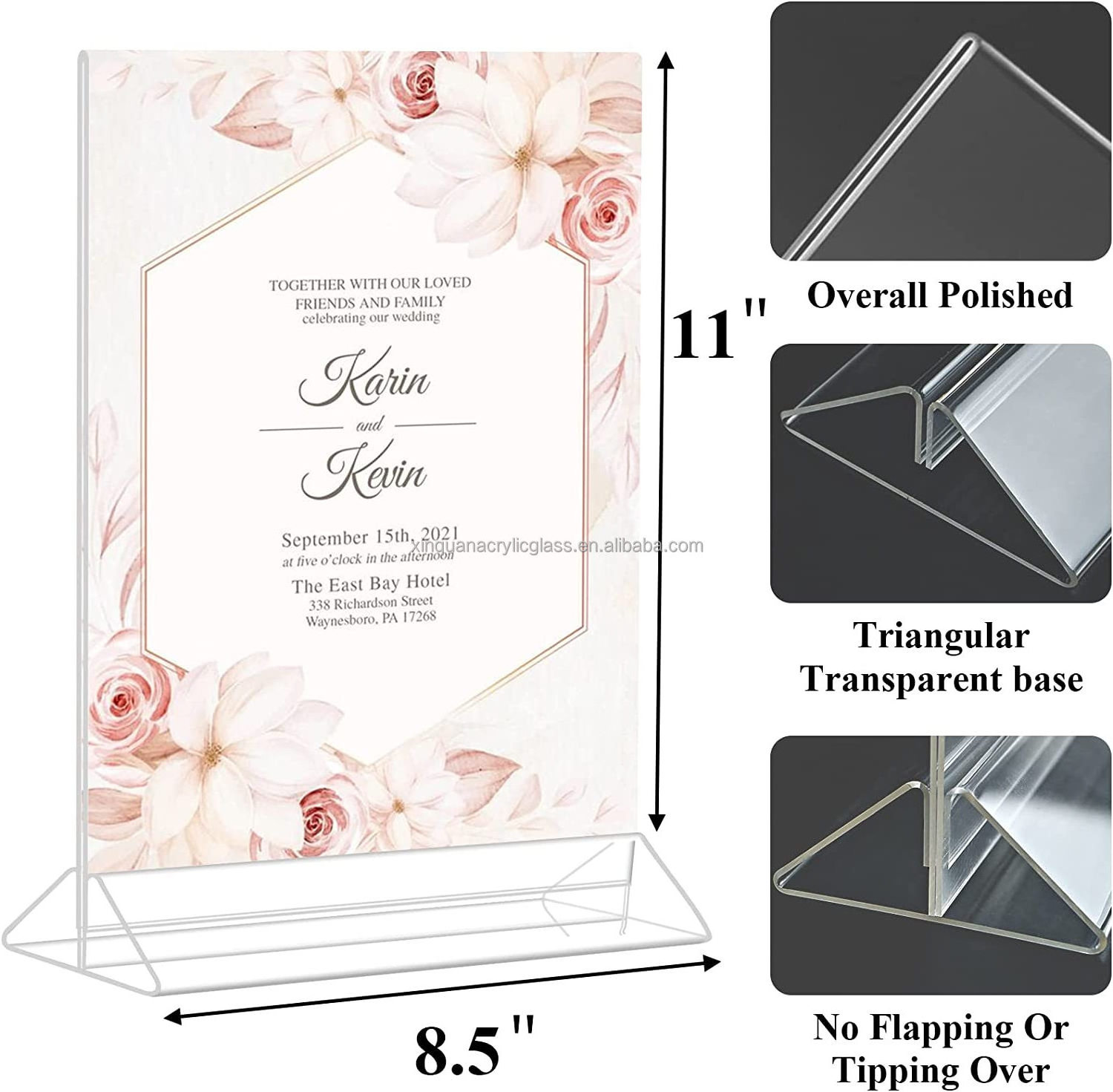 Custom Acrylic Sign Holder, Picture Frame Double Sided Flyer Holder, Clear Menu Holder Display Stand for Home Office Restaurants