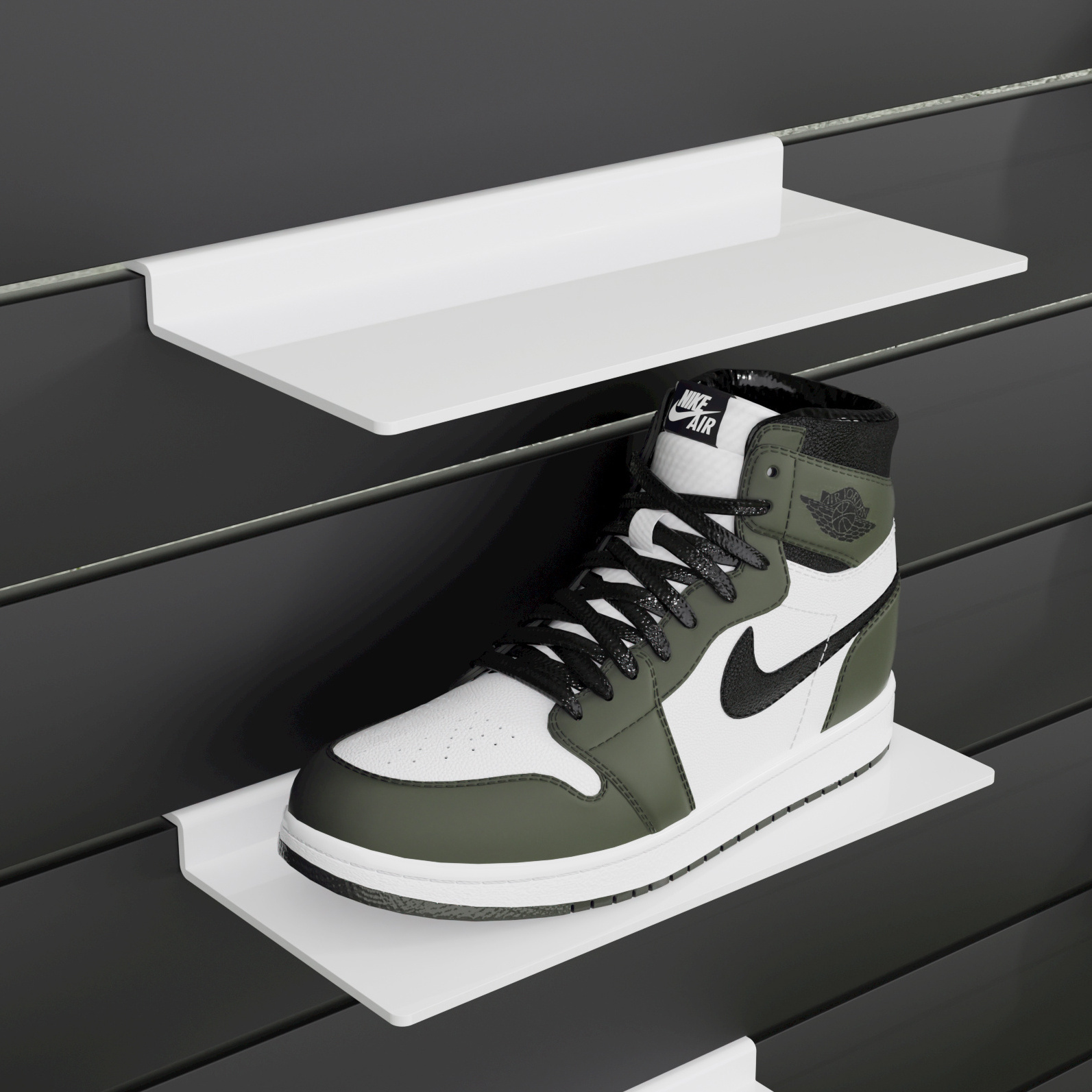 Custom Slatwall Acrylic Retail Display Shelf, Acrylic Shoe Shelves for Sneakers, Shoe Racks, Sneaker Shelf, Wall Shelves