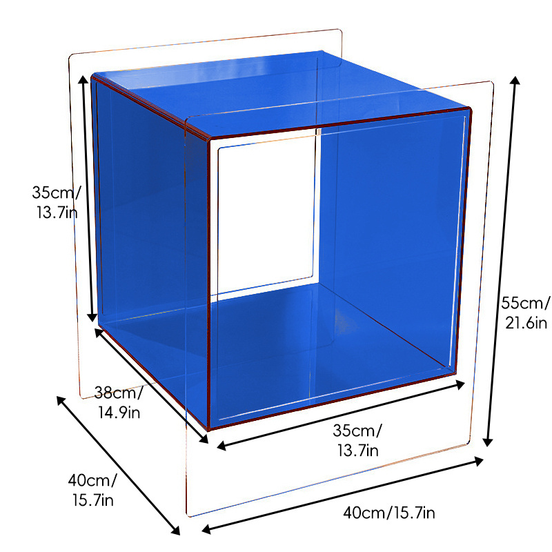 Custom Acryl Bedside Table, Acrylic Side Table Magazine Rack for Living Room, Bedroom, Bedside, Sofa, Furniture, Home Decor