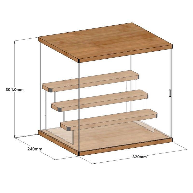 Custom OEM/ODM Acrylic Display Case Box with Wooden Partitions, Storage Display Stand for Collectibles, Memorabilia, Figurines