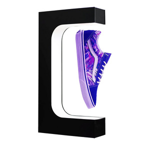 Custom E Shape Base Acrylic Magnetic Levitation Floating Shoes Display Stand With Led Lights for Store Display & Home Decoration