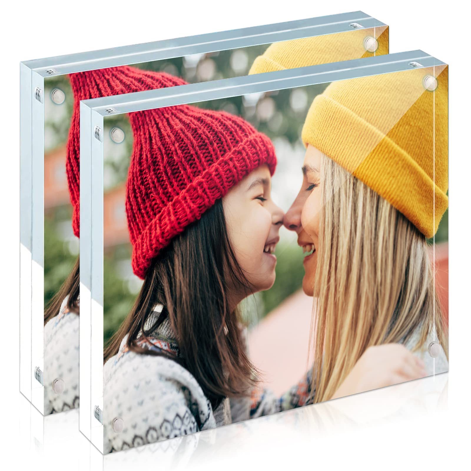 Custom Clear Magnetic Acrylic Photo Frame, Acrylic  Freestanding Floating Frames for Bedroom Living Room Home Office Store