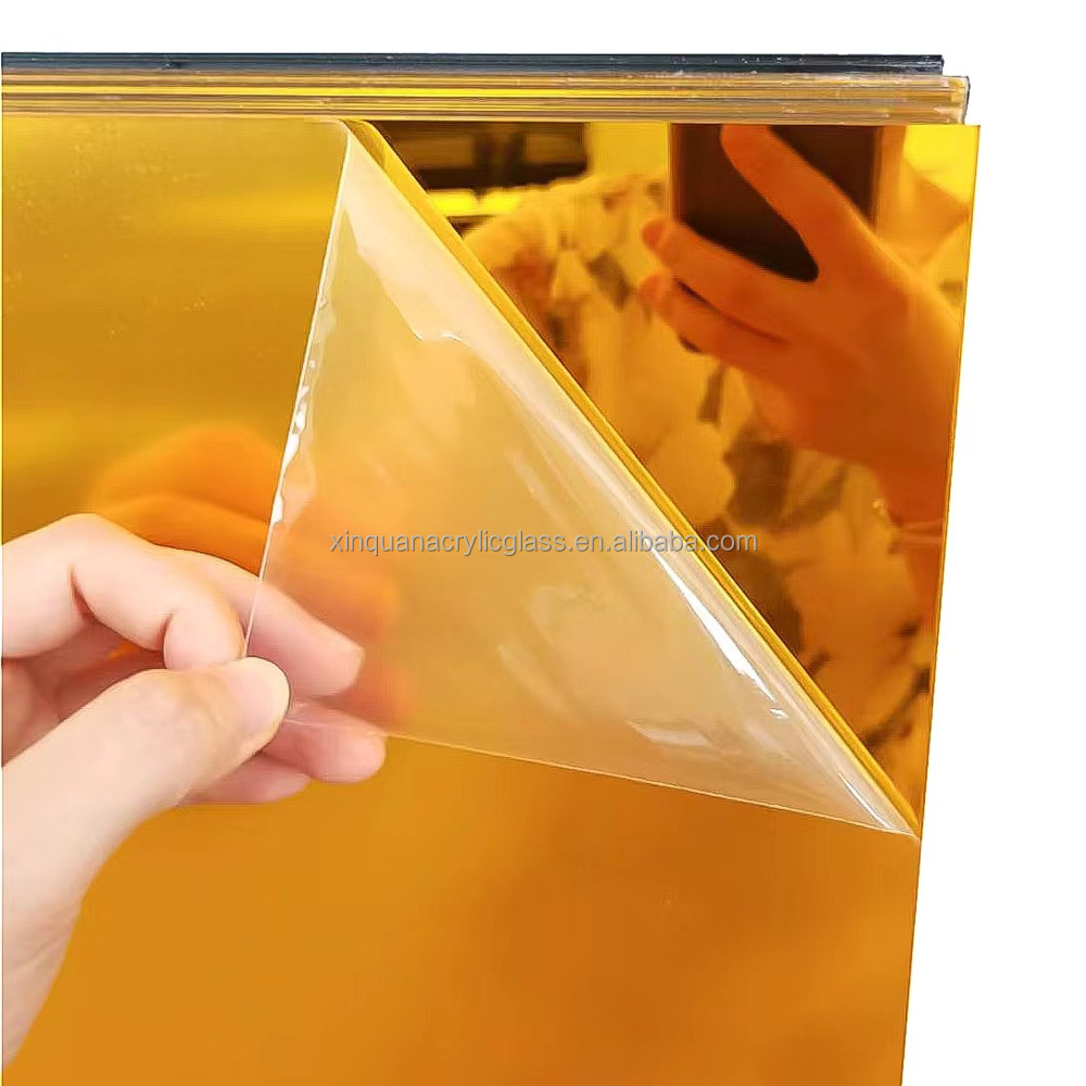 Golden Acrylic Sheet Mirror Gold 1mm 2mm 3mm 4mm 5mm Thick 4x8ft Pmma Color Silver Gold Rose Acrylic Plastic Mirror Sheet