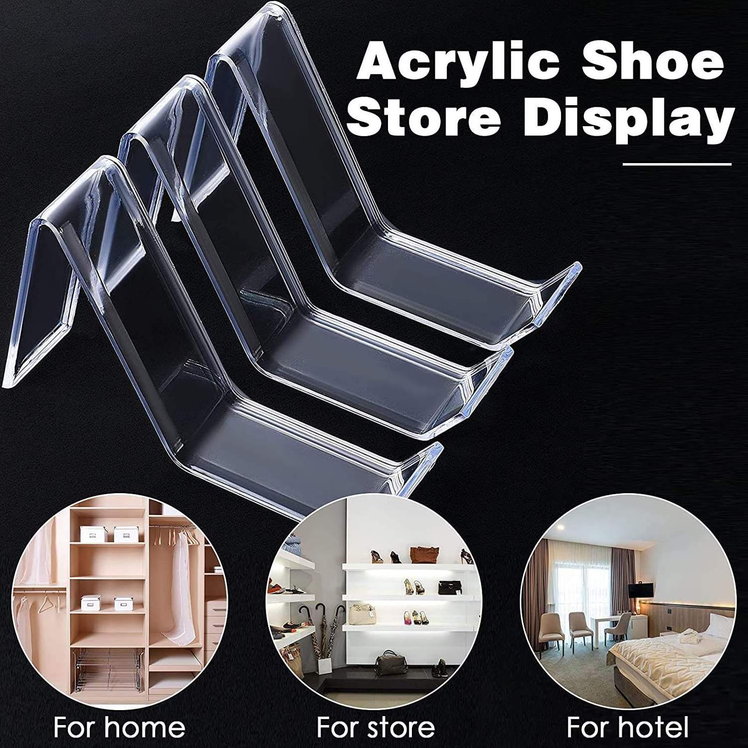 Customized OEM/ODM Acrylic Shoe Display Stand, Holder High Heel Show Display Stands, Shoes Organizer for Home Retail Shop