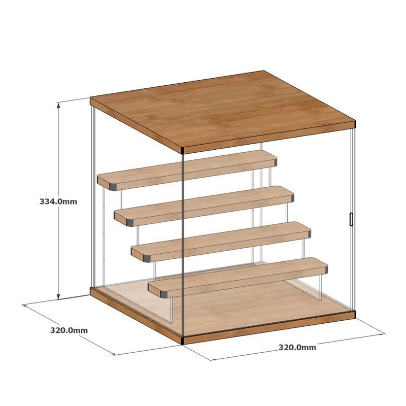 Custom OEM/ODM Acrylic Display Case Box with Wooden Partitions, Storage Display Stand for Collectibles, Memorabilia, Figurines