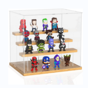 Custom OEM/ODM Acrylic Display Case Box with Wooden Partitions, Storage Display Stand for Collectibles, Memorabilia, Figurines