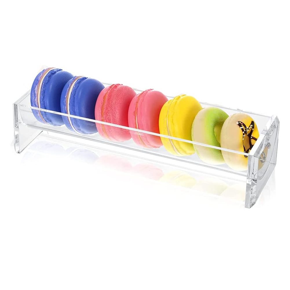 Custom OEM Acrylic Transparent Macaron Display Tray, Acrylic Cheese And Cracker Tray Snack Holder Dessert Plate for Home Wedding