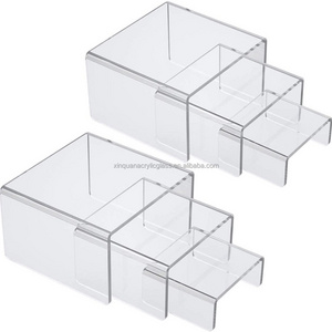 3 Tier High Transparent  Acrylic Riser Stand U Shape Display Stand For Gifts, Shoes, Bags